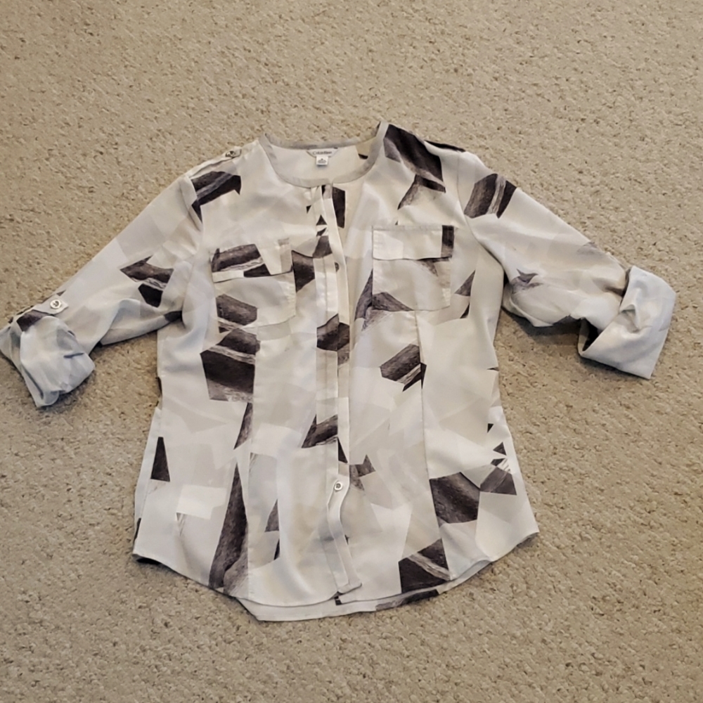 Roll sleeve women's blouse